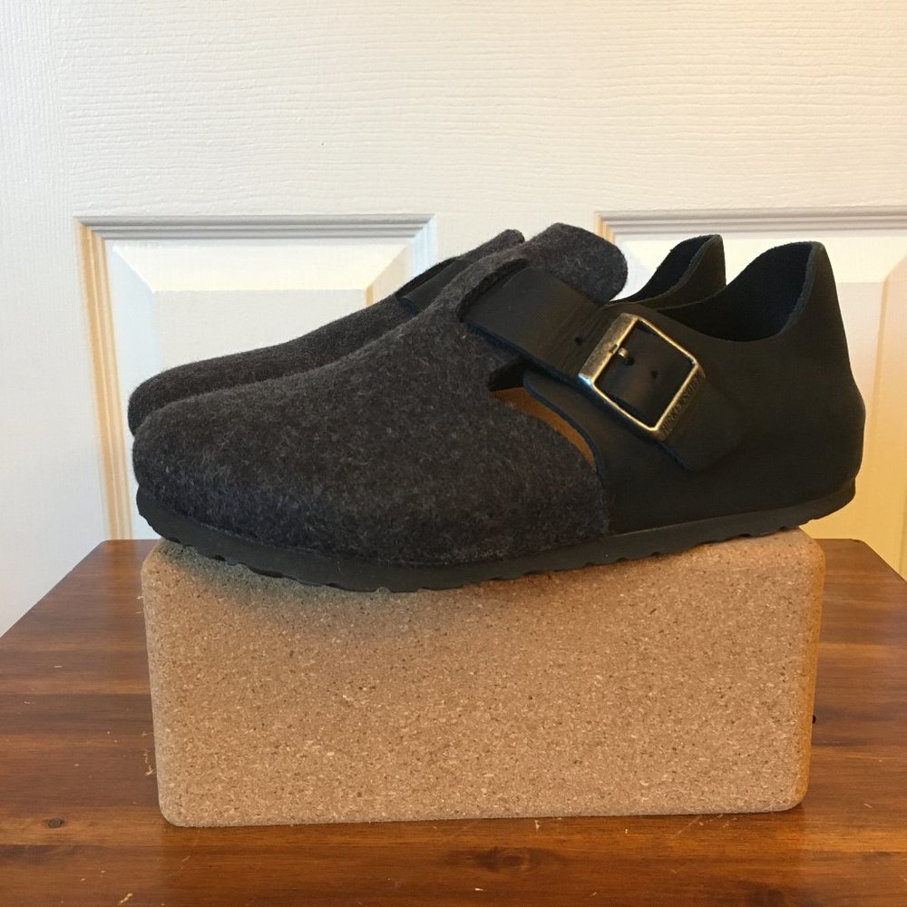 Birkenstock London Gray Wool Felt and Leather W36